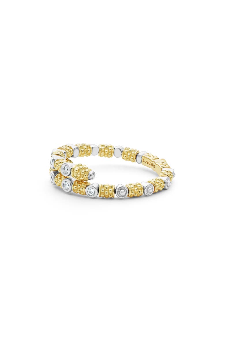 LAGOS Signature Caviar Superfine Diamond Wrap Ring, Alternate, color, Gold