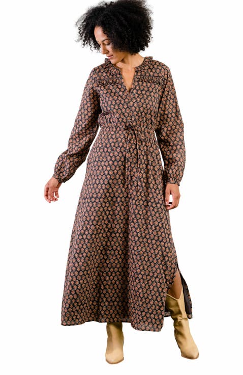 Caroline Ruffle Maxi Dress