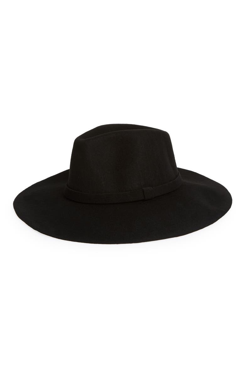 Wool Felt Fedora, Main, color, BLACK