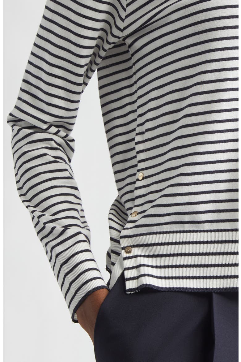 Stripe Lyocell & Cotton Sweater, Alternate, color, 1092 WHITE TO NAVY