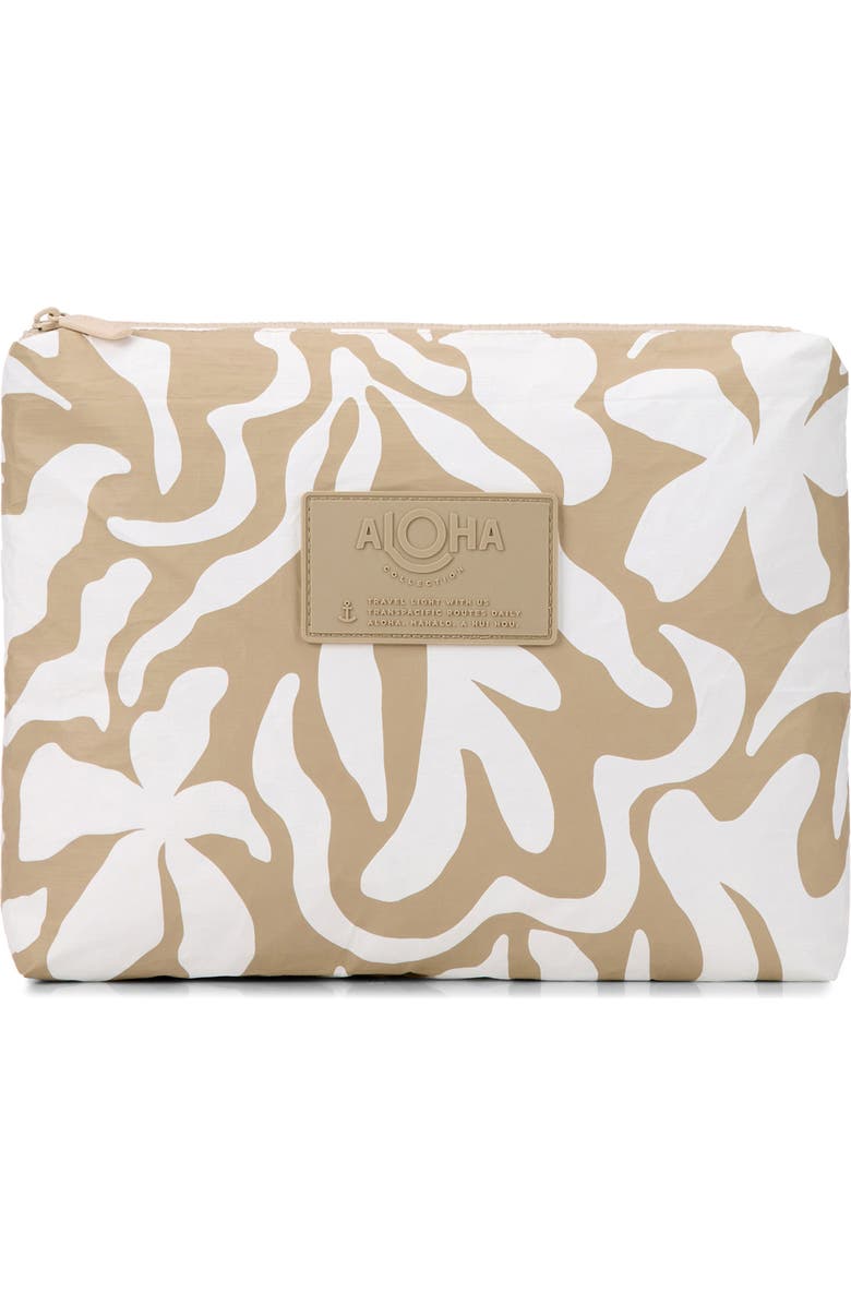 Aloha Collection Mid Float Water Resistant Zip Pouch, Main, color, Latte