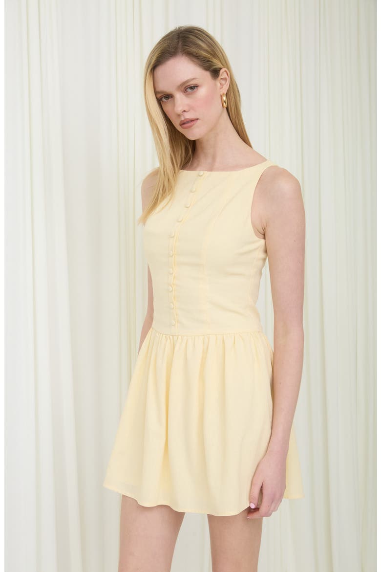 Drop Waist Minidress, Alternate, color, BUTTER YELLOW