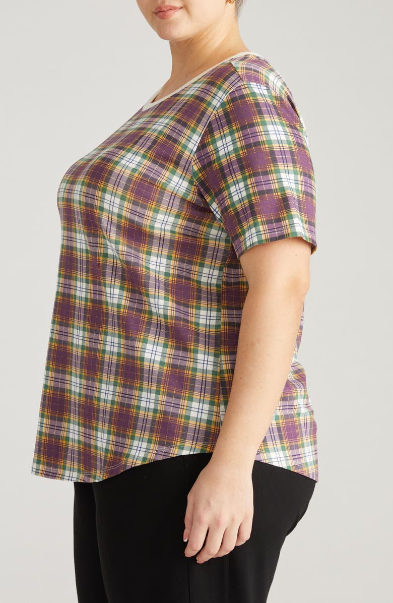 Universal Standard Tee Rex Tee, Alternate, color, Purple Plaid
