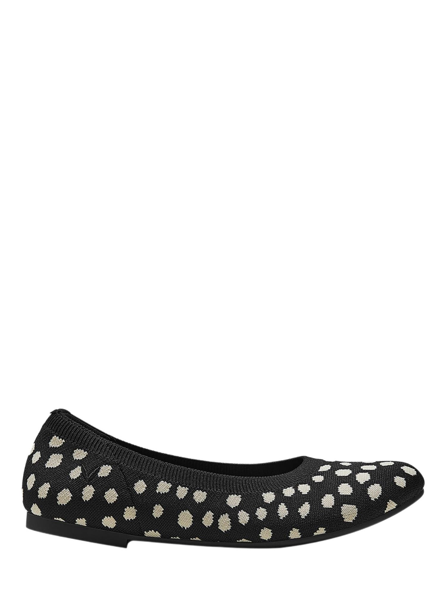 Claire Round-Toe Flats, Alternate, color, Black Ivory Dots