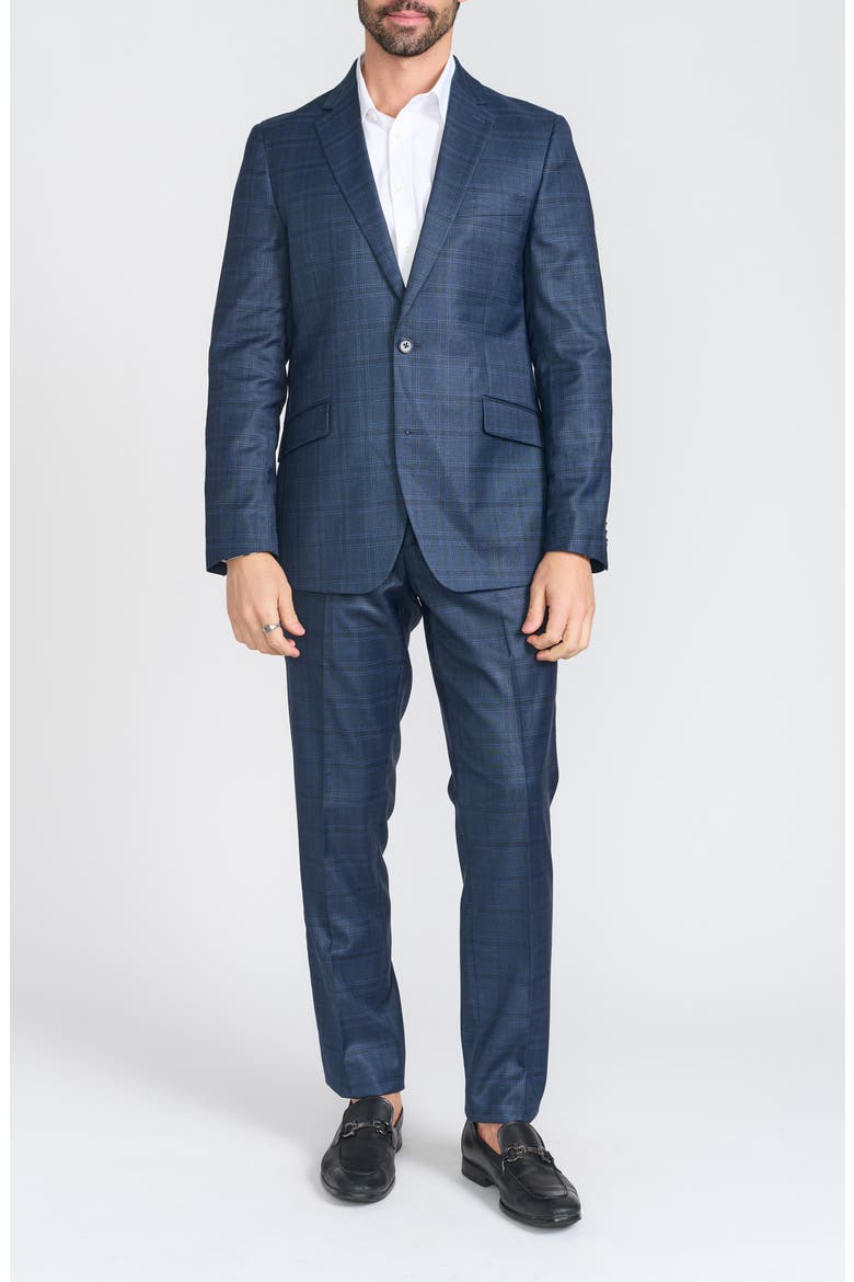 Hoxton Plaid Suit, Main, color, NAVY