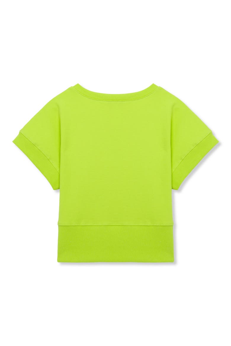 Kids' Pop Art Sequin Short Sleeve Sweatshirt, Alternate, color, LIME