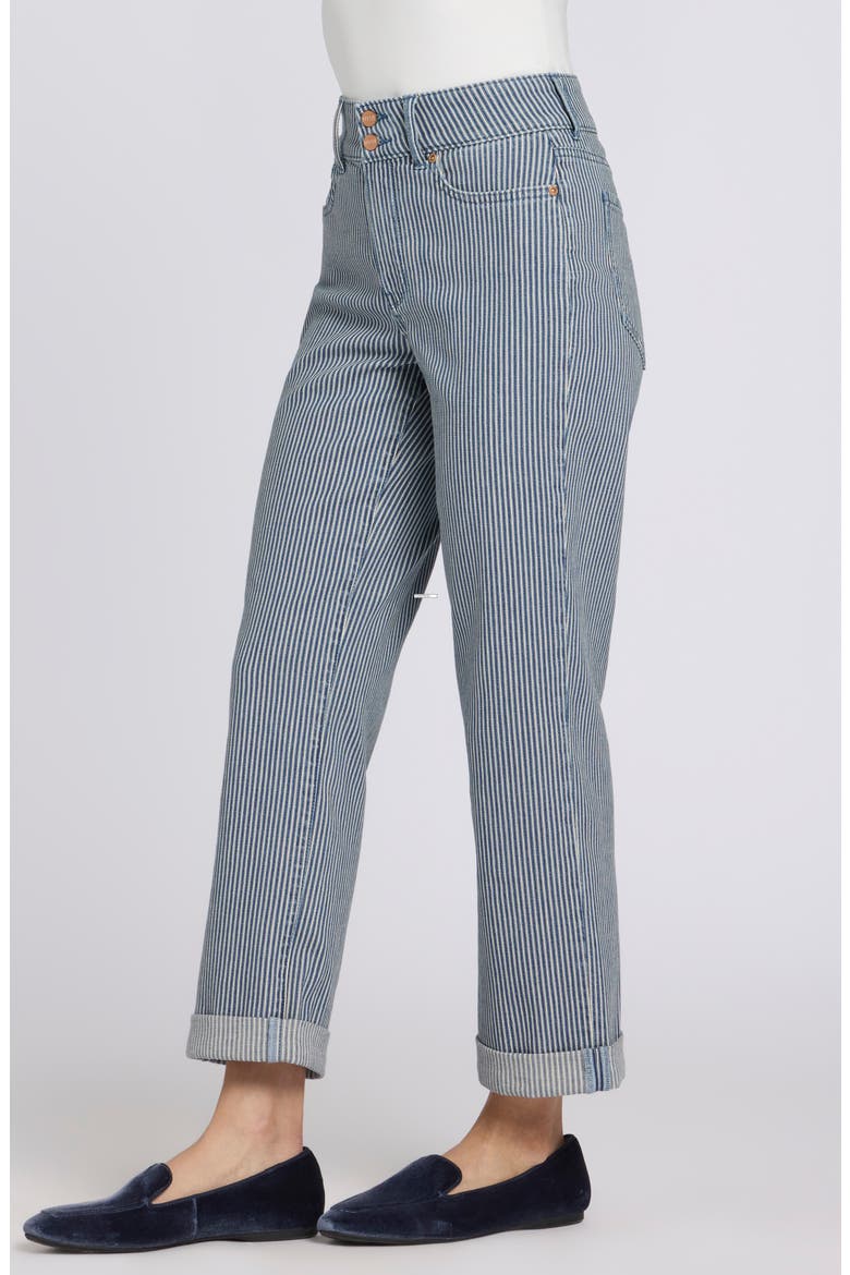 Bailey Stripe High Waist Crop Relaxed Straight Leg Jeans, Alternate, color, MALAGA STRIPE