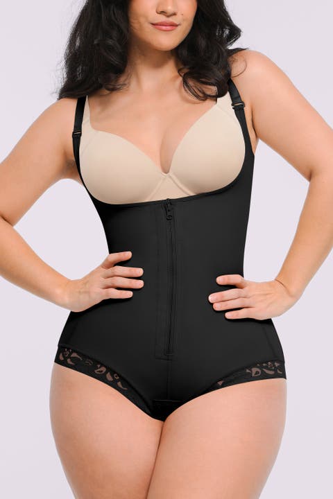 AirSlim® Zipper Front Open Bust Brief Bodysuit