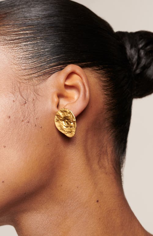 Shop Monica Vinader Capri Teardrop Stud Earrings In 18k Gold Vermeil