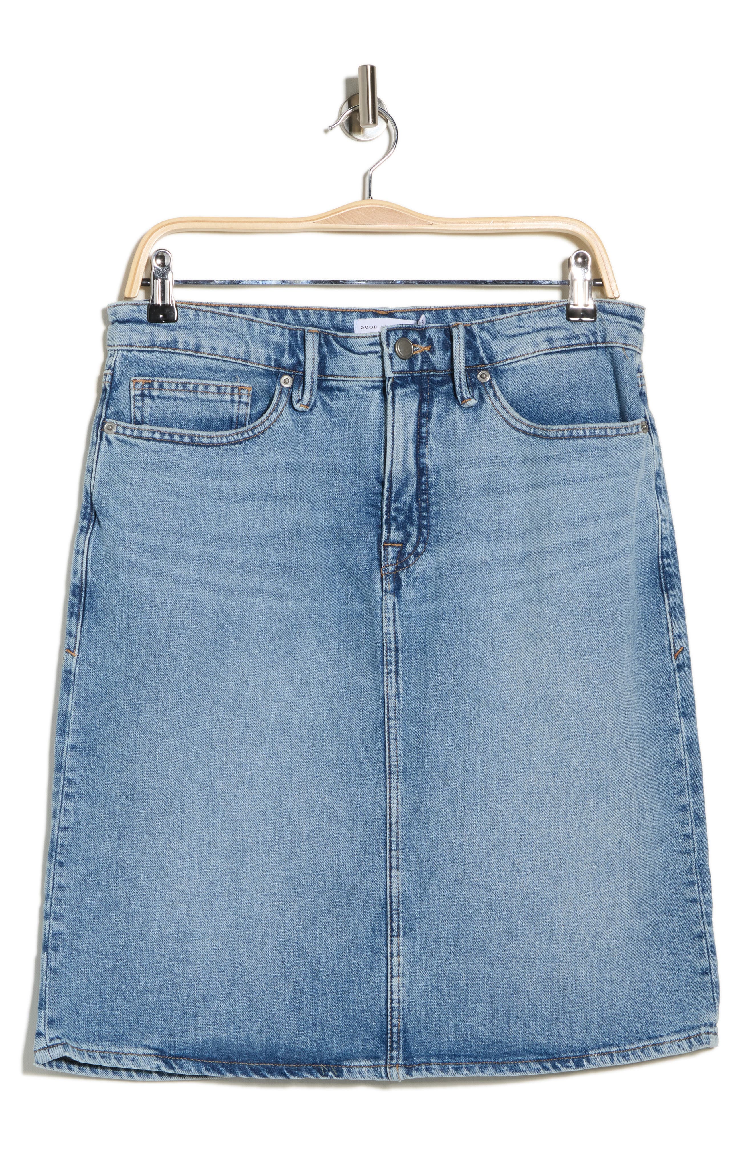 Good American Good '90s Denim Midi Skirt