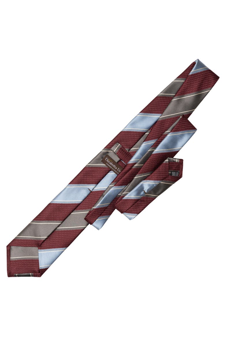 Ferrari - Silk Jacquard Tie for Men, Alternate, color, Burgundy Grey and Blue
