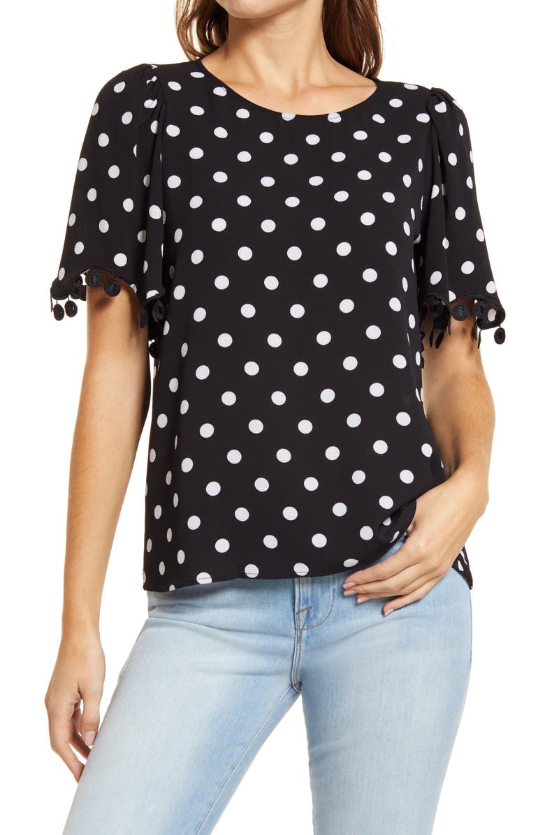 CeCe Dappled Dot Blouse, Main, color, 
