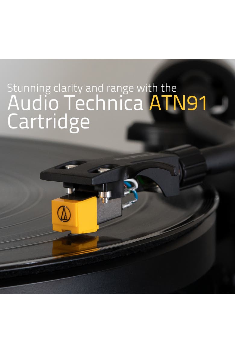 Classic HiFi Vinyl Turntable Record Player Audio Technica Cartridge, Alternate, color, Piano Black