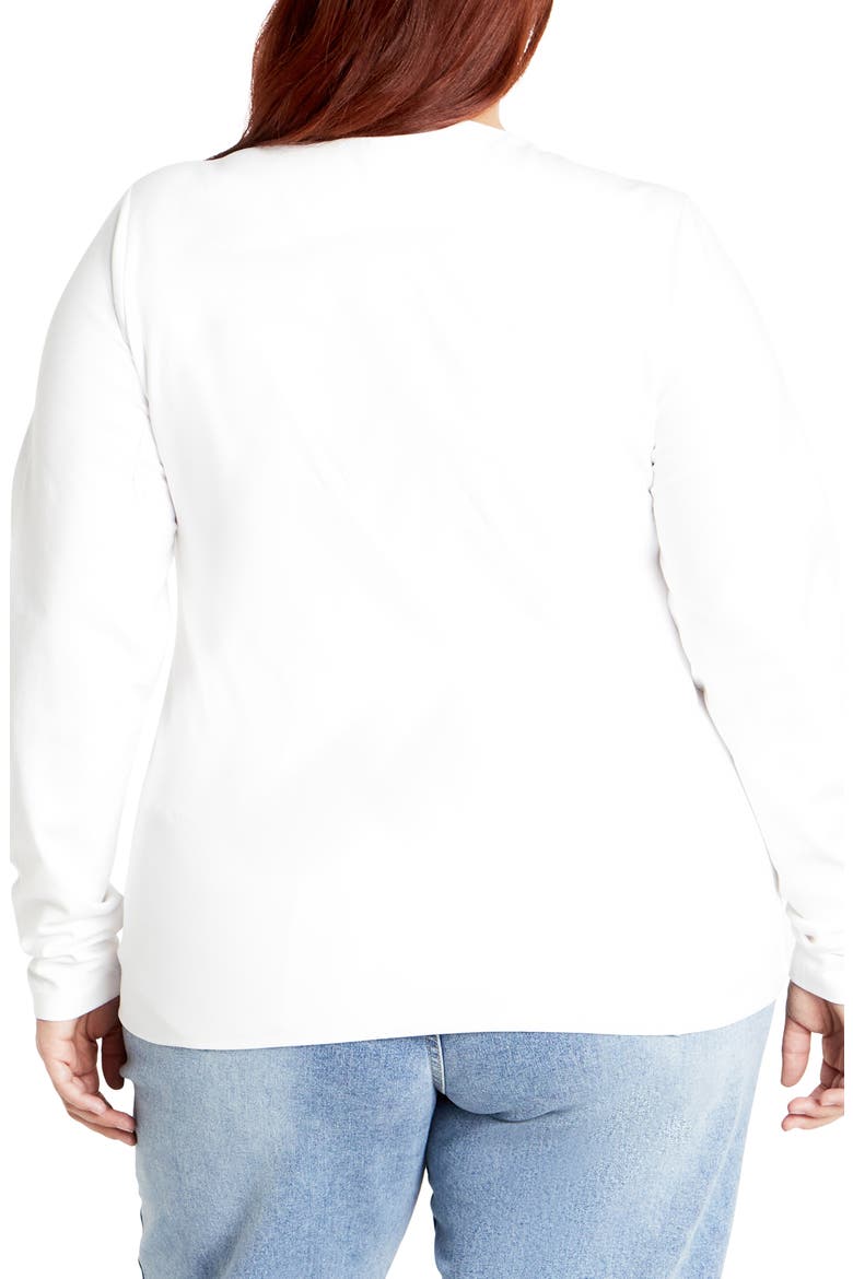 Annie V-Neck Top, Alternate, color, WHITE