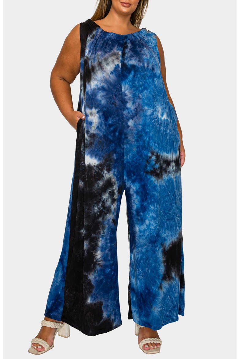 Pax Tie Dye Pocket Jumpsuit, Alternate, color, NAVY ROYAL GREY