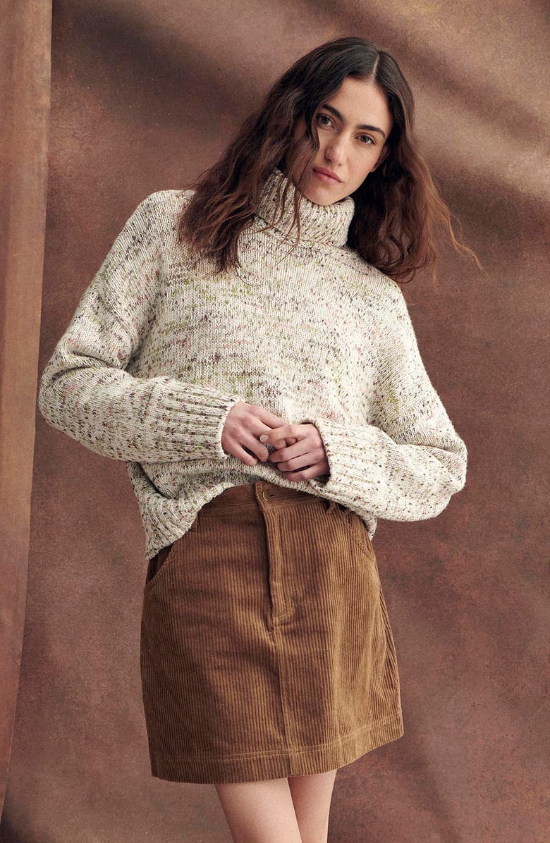 Barbour Berryman Marled Cotton Blend Turtleneck Sweater, Alternate, color, 