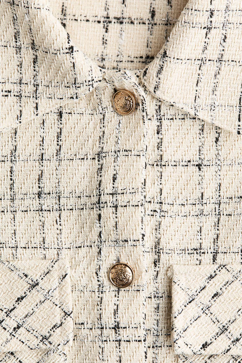 Bouclé Overshirt, Alternate, color, Light beige/checked