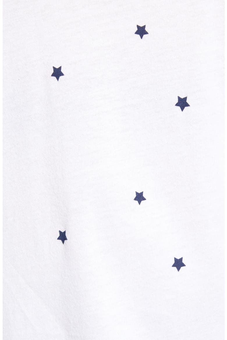Stars Cotton Blend Tee, Alternate, color, WHITE- NAVY STAR