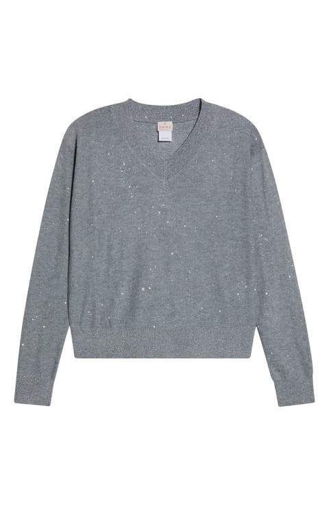 Sequin V-Neck Sweater