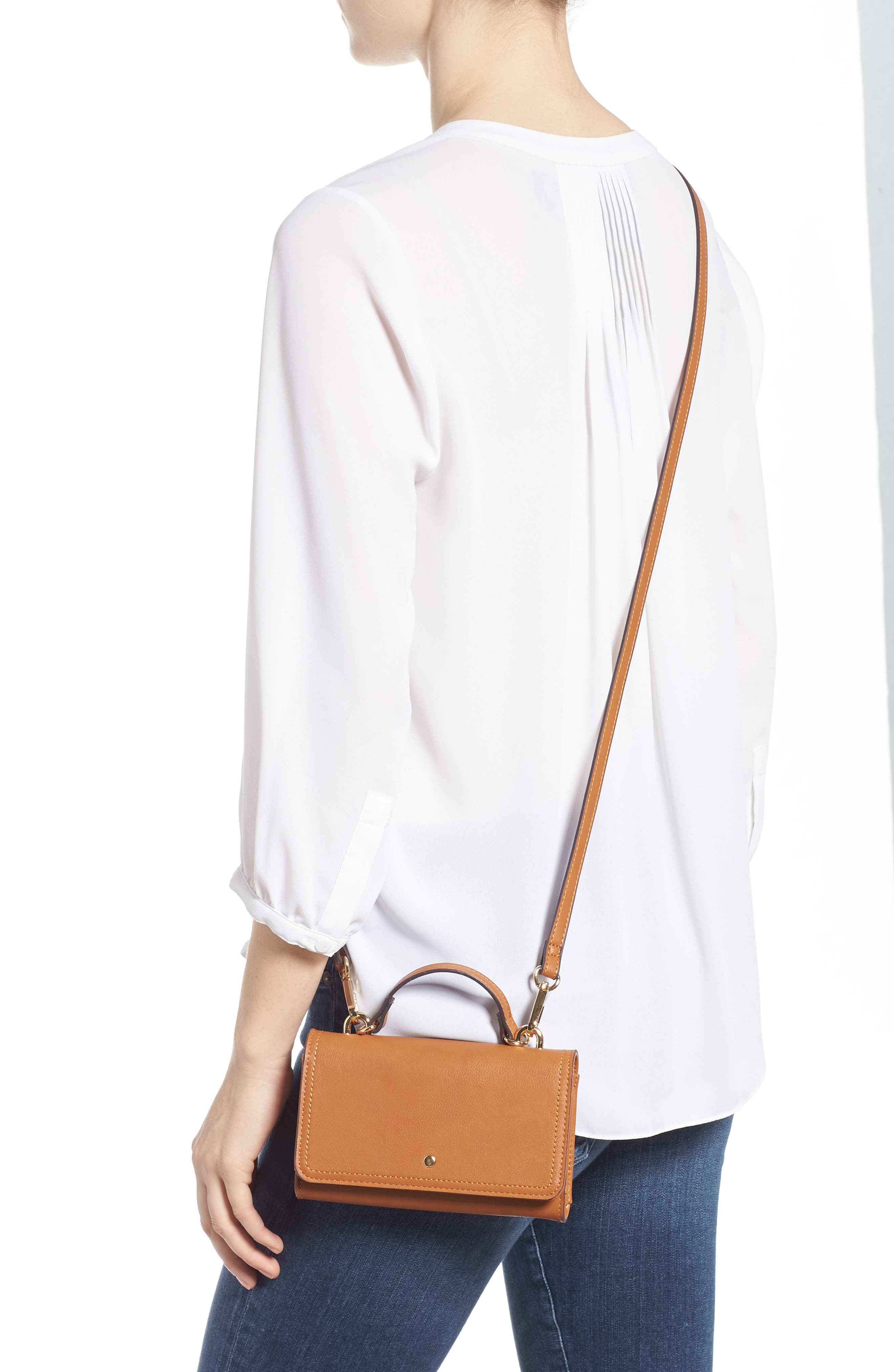 Sole Society Faux Leather Phone Wallet, Alternate, color, 