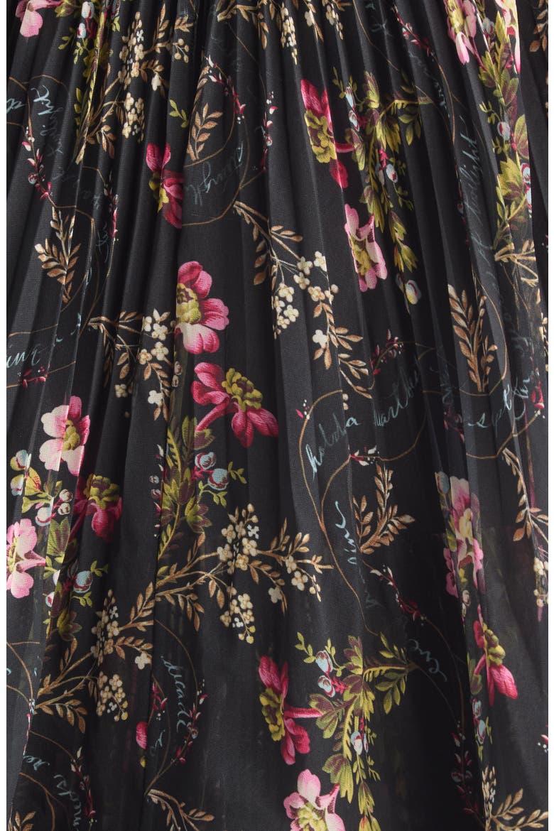 Ros Strapless Pleated Maxi Gown, Alternate, color, BLACK MULTI