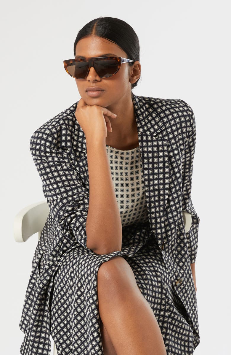 Marina Rinaldi Umano Silk Blazer, Alternate, color, Midnight Blue