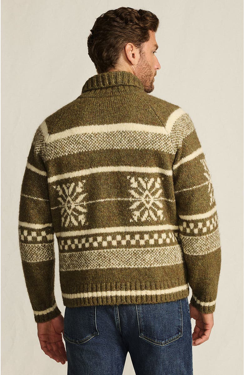 Lands' End Long Sleeve Wool Blend Full Zip Cardigan, Alternate, color, Green Heather