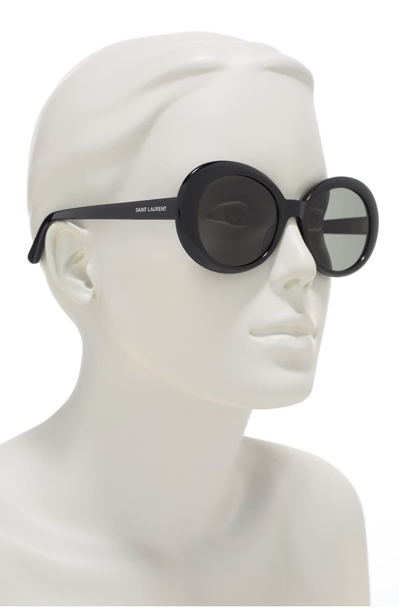 Saint Laurent 54mm Oval Sunglasses, Alternate, color, Smoke Smoke
