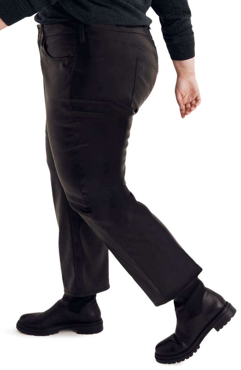 Madewell The Perfect High Waist Straight Leg Pleather Edition Faux Leather Jeans, Alternate, color,