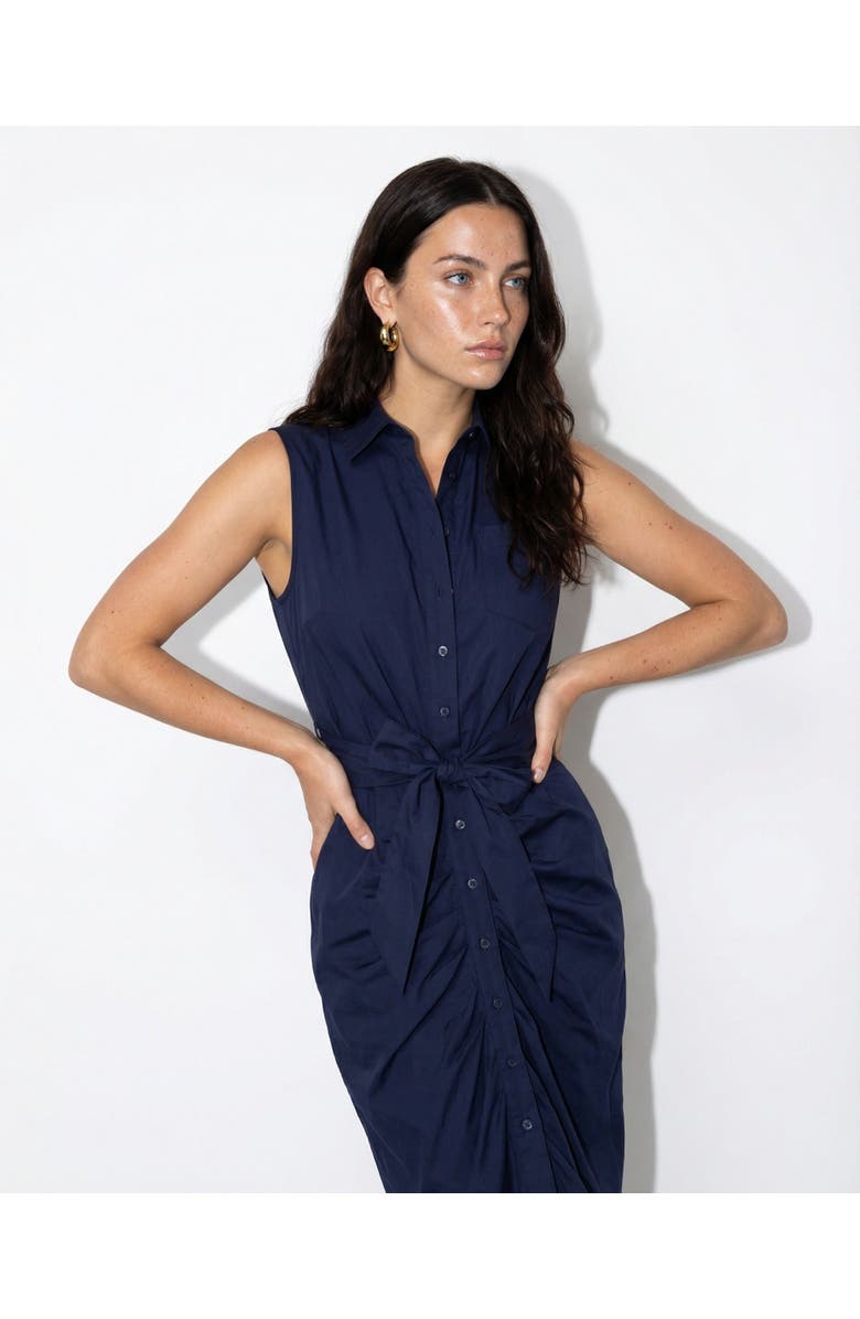 The Shirt by Rochelle Behrens The Sleeveless Wrap Front Dress, Alternate, color, Navy