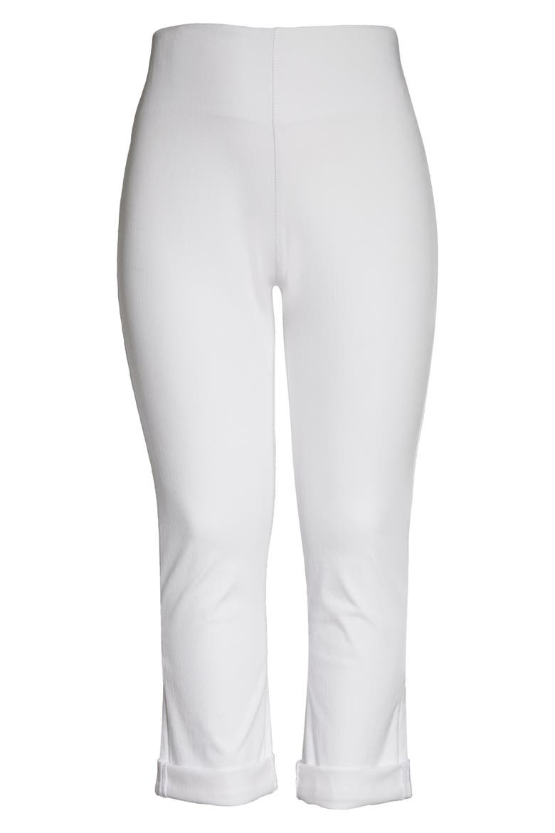 'Lyssentials High Rise Boyfriend Denim Leggings, Alternate, color, WHITE