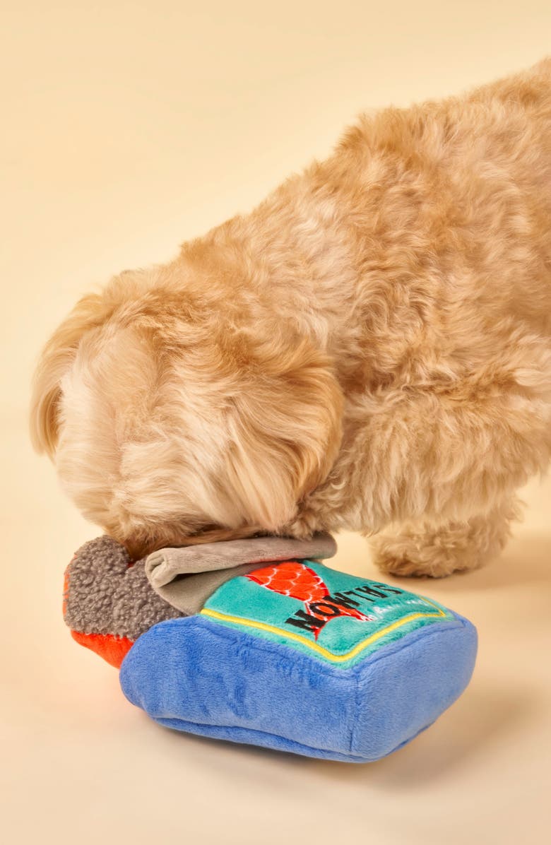 the furryfolks Tinned Salmon Nosework Toy, Alternate, color, Blue