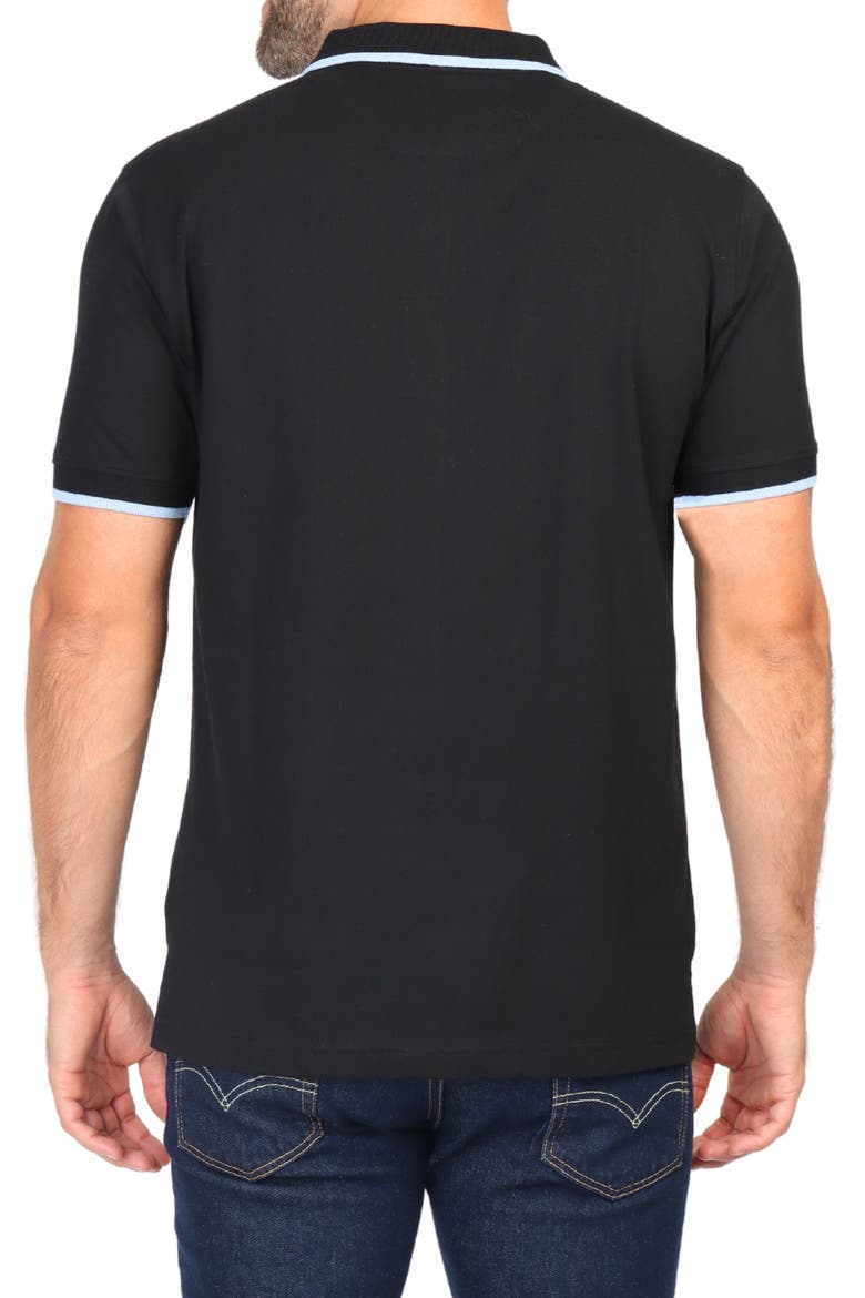 Micro Tipped Jersey Knit Polo, Alternate, color, BLACK