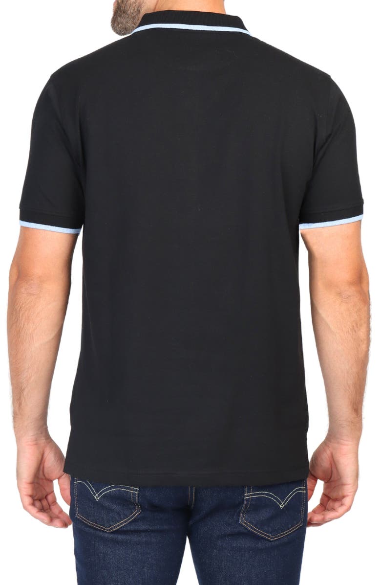 TailorByrd Micro Tipped Jersey Knit Polo, Alternate, color, Black