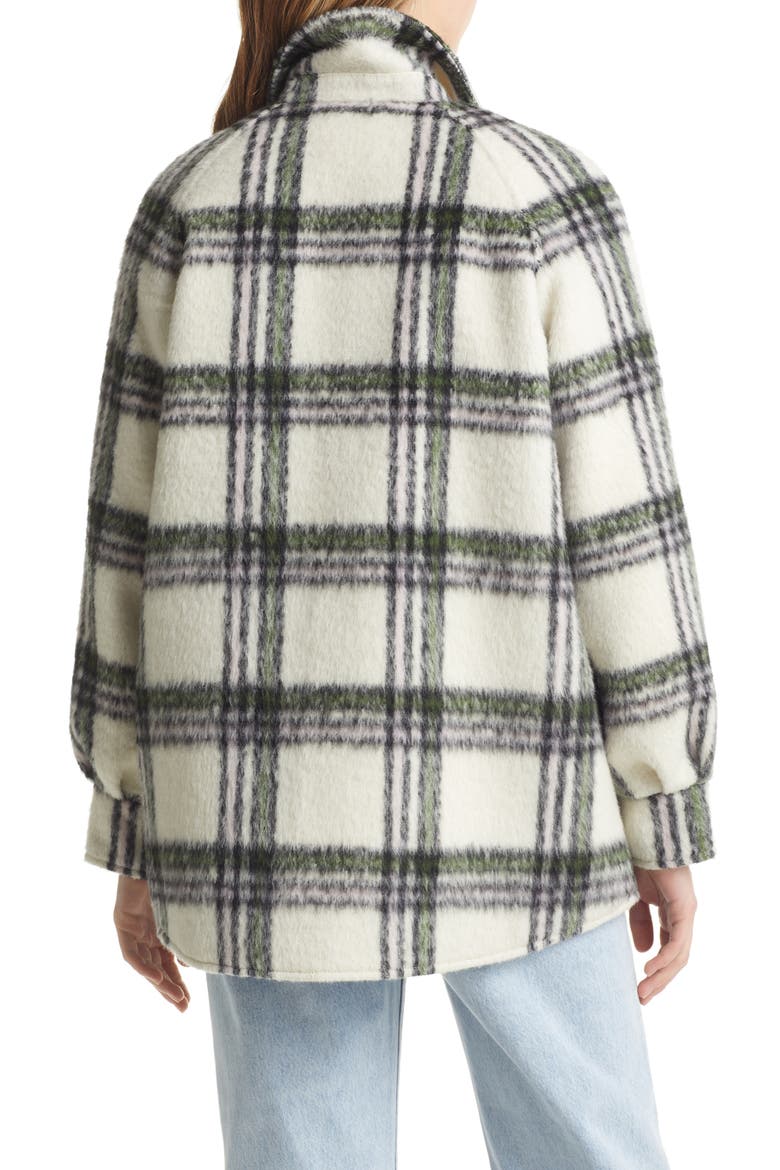 Plaid Zip Front Jacket, Alternate, color, CREAM/ PINK/ OLIVE PLAID