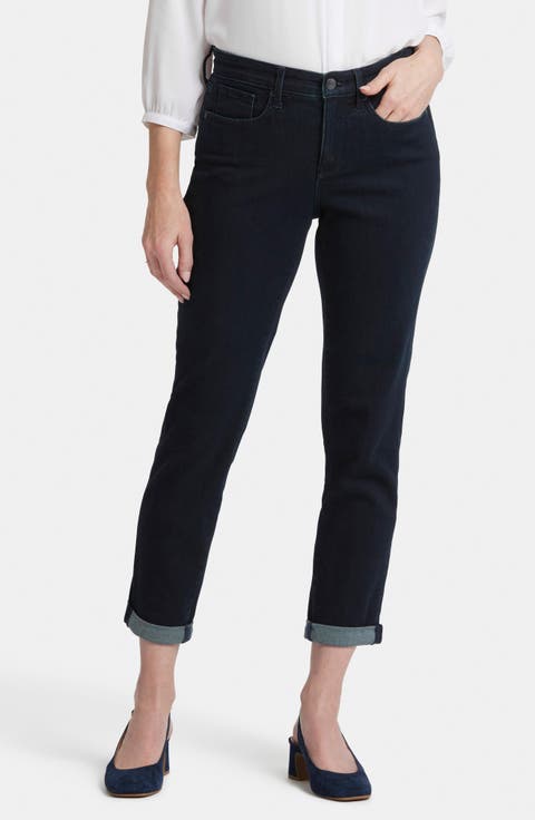 NYDJ Margot Girlfriend Jeans (Midnight Falls) (Petite)