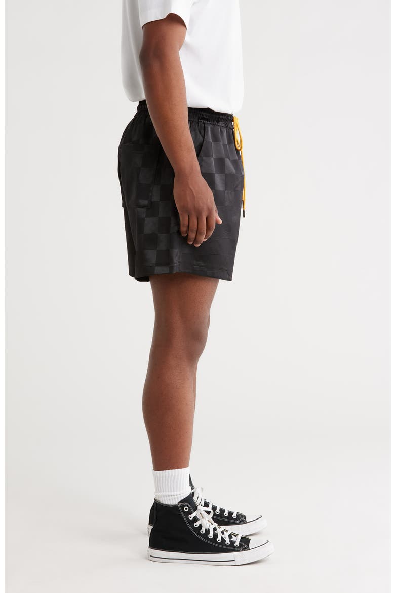 Checkered Shorts, Alternate, color, BLACK