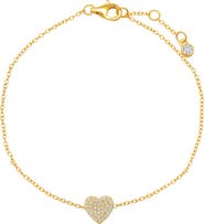 Crislu Pavé Cubic Zirconia Heart Bracelet