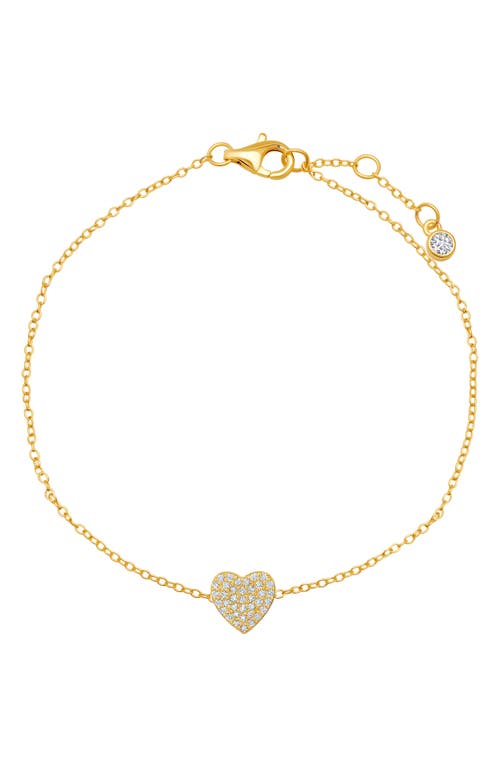 Crislu Pavé Cubic Zirconia Heart Bracelet In Gold