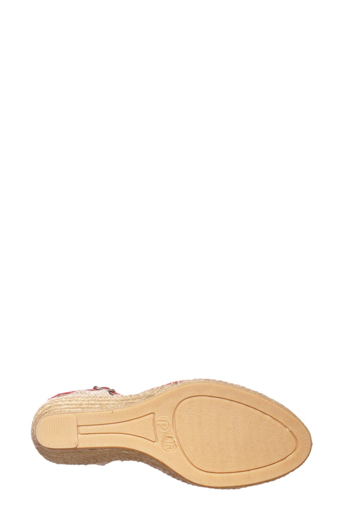 Toni Pons 'Caldes' Linen Wedge Sandal, Alternate, color, Red