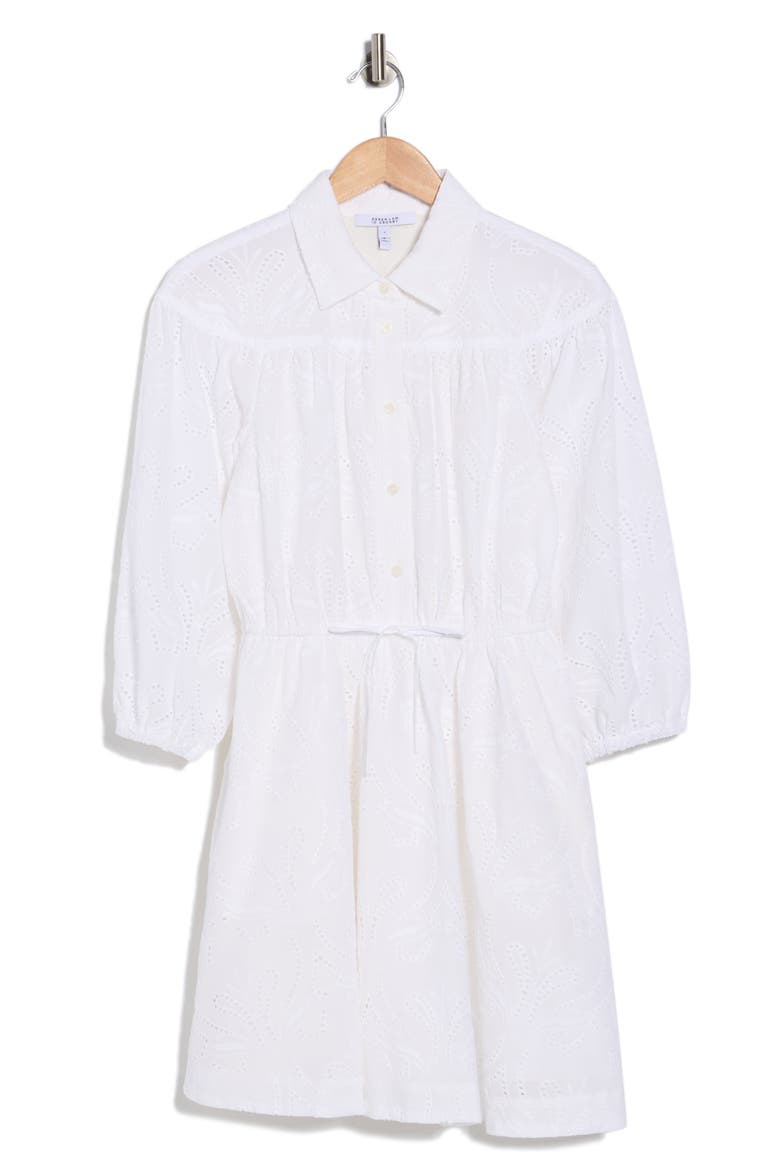 Arbi Cotton Eyelet Shirtdress, Alternate, color, WHITE