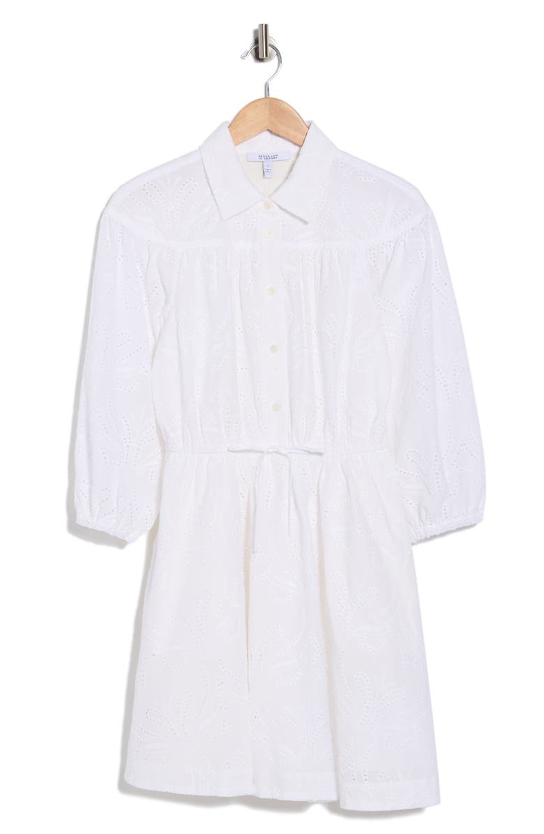 Derek Lam Arbi Cotton Eyelet Shirtdress, Main, color, White