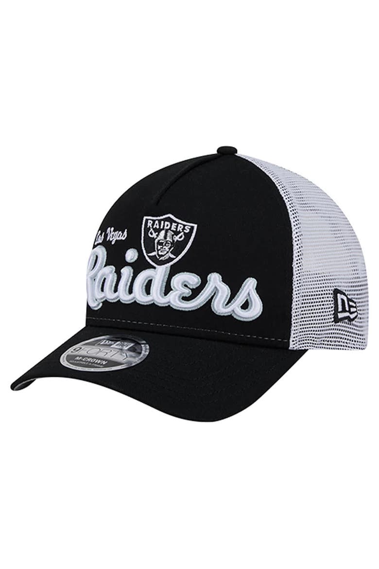 Men's New Era  Black Las Vegas Raiders Side Lines 9FORTY Adjustable Hat, Main, color, Black