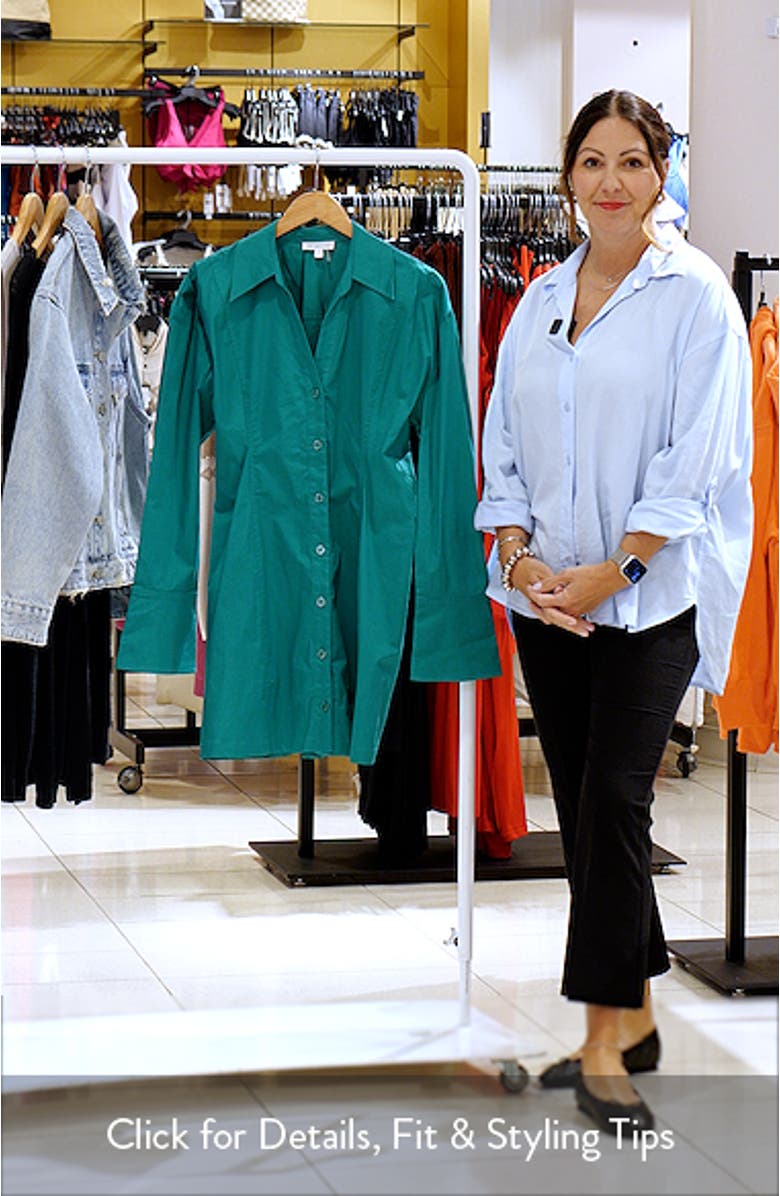 Cotton Blend Long Sleeve Shirtdress, sales video thumbnail