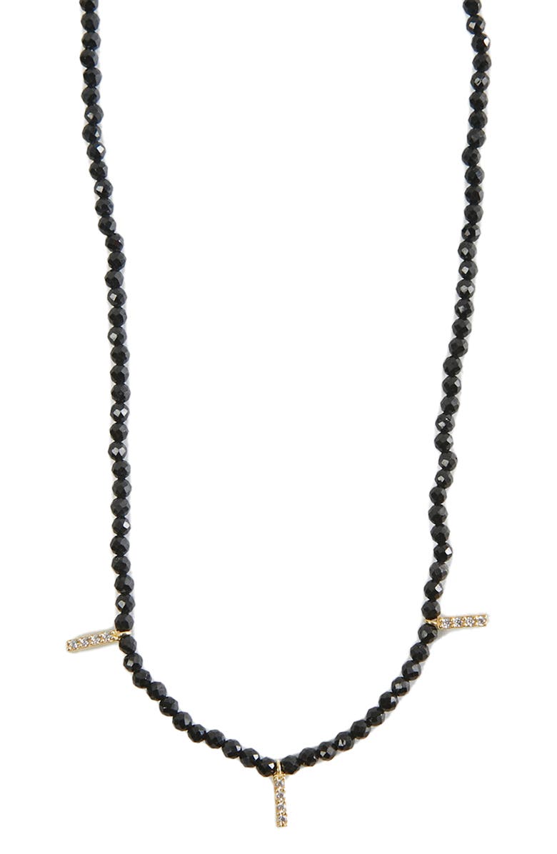 Argento Vivo Sterling Silver Onyx & Cubic Zirconia Shaky Necklace, Alternate, color,