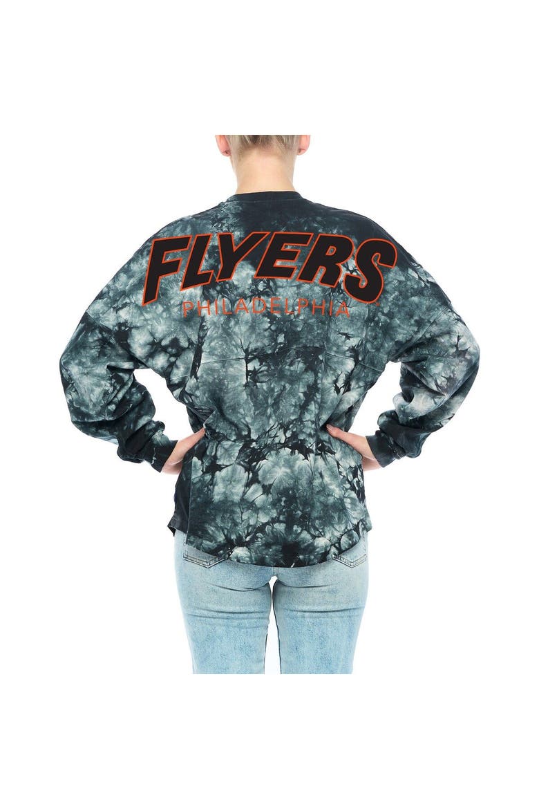 Women's Fanatics Branded Black Philadelphia Flyers Crystal-Dye Long Sleeve T-Shirt, Alternate, color, Black