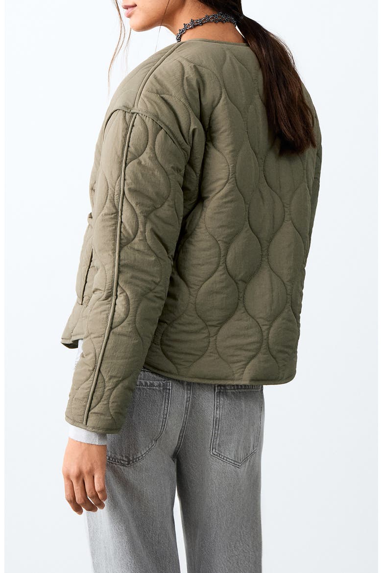 Boxy Puffer Jacket, Alternate, color, KHAKI GREEN