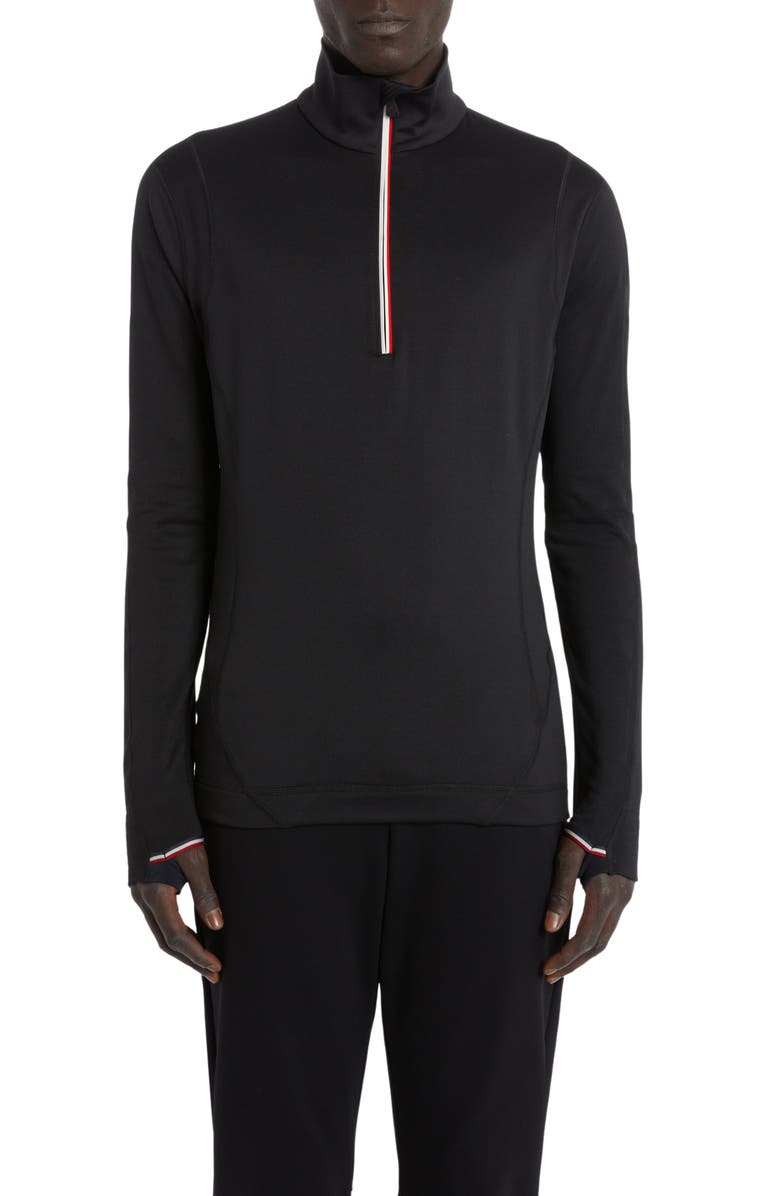 Moncler Grenoble Quarter Zip Pullover, Main, color, Black
