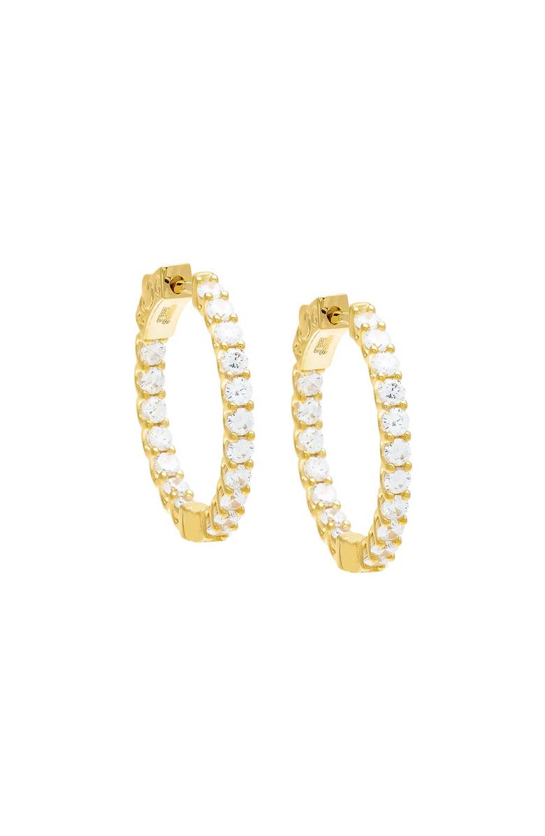 BY ADINA EDEN CZ Thin Round Hoop Earring, Main, color, Gold