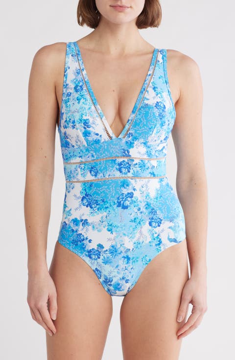 Daiseyfield Plunge Neck One-Piece Swimsuit
